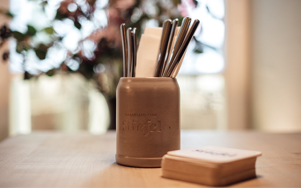 Brauhaus zum Stiefel Besteck-Krug