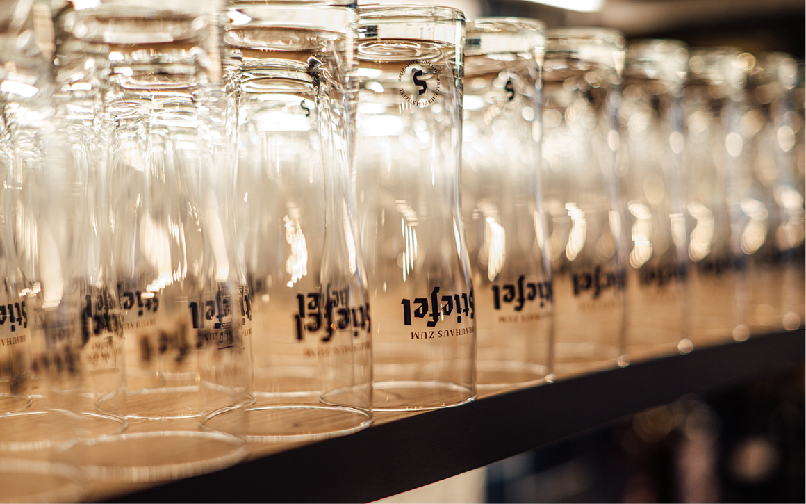 Brauhaus zum Stiefel Weißbiergläser