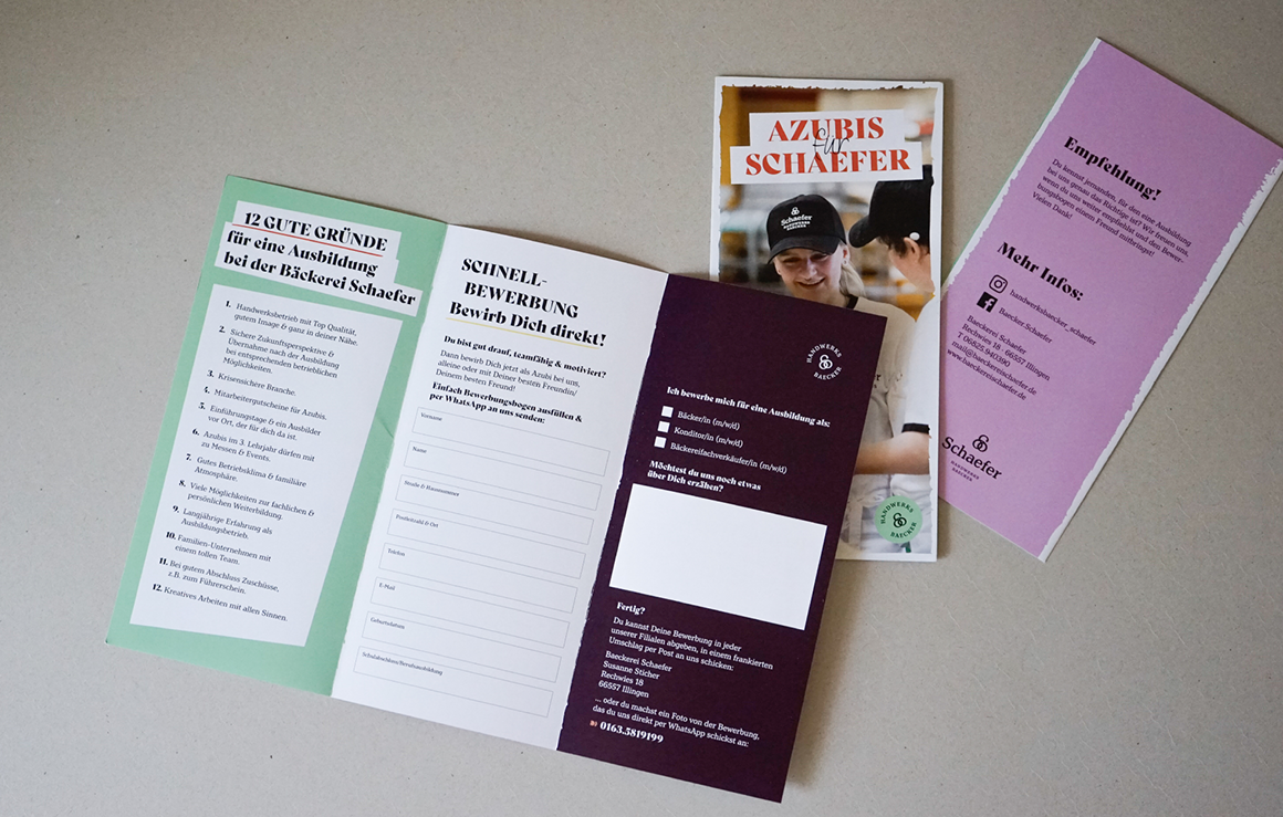 Bäckerei Schaefer Azubi Flyer