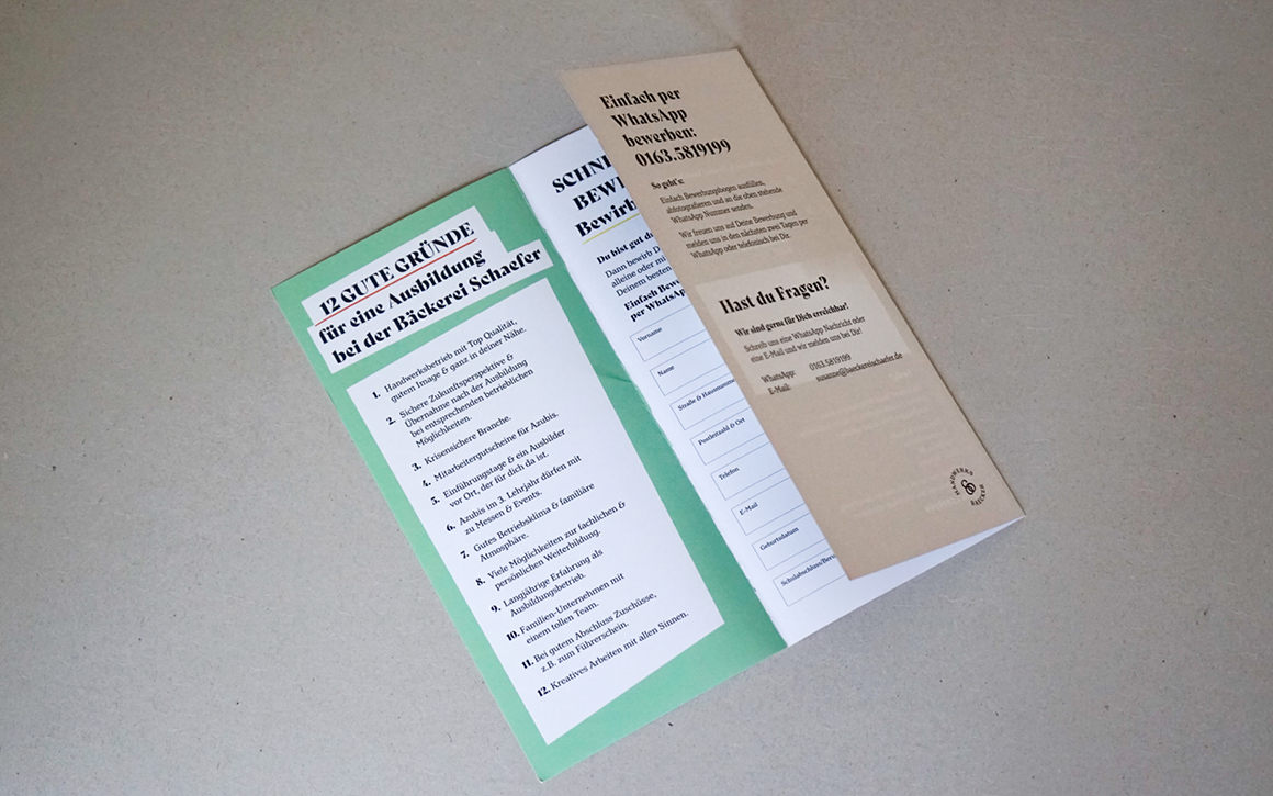 Bäckerei Schaefer Azubi Flyer